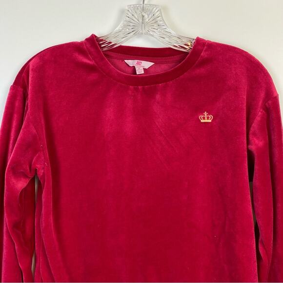 Juicy By Juicy Couture Velour Girls Round Neck Long Sleeve Sweatshirt Sz M - Picture 3 of 12